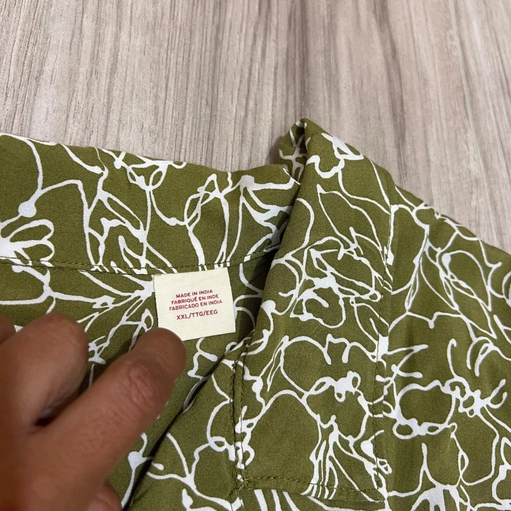 Levi's Classic Camper Shirt 2XL Green printed Relaxed Fit